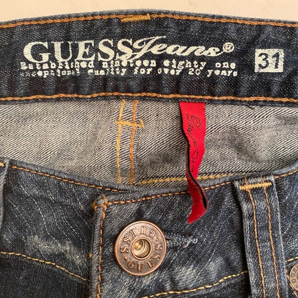 Gently Worn Size 31 Guess Daredevil Skinny Leg Jeans Ankle Grazer - Picture 4 of 14